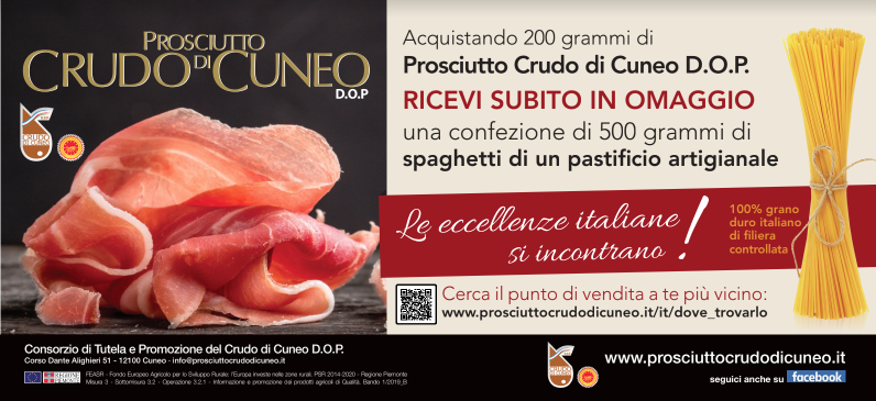 Il prosciutto crudo di Cuneo DOP in co-marketing con pasta Armando
