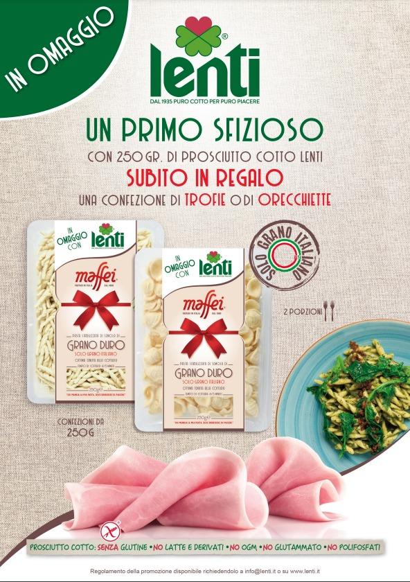 Un primo sfizioso: pasta Maffei in OMAGGIO con i cotti Lenti